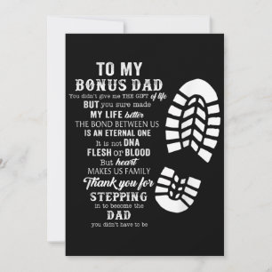 Invitation Bonus Dad Fête des pères cadeau de Stepdad pour Da