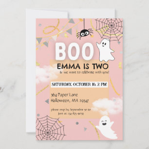 Invitation Boo Anniversaire Thème   Halloween Fall Girl Anniv
