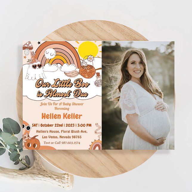 Invitation Boo Baby shower Notre Petit Boo A Presque Dû (Créateur téléchargé)