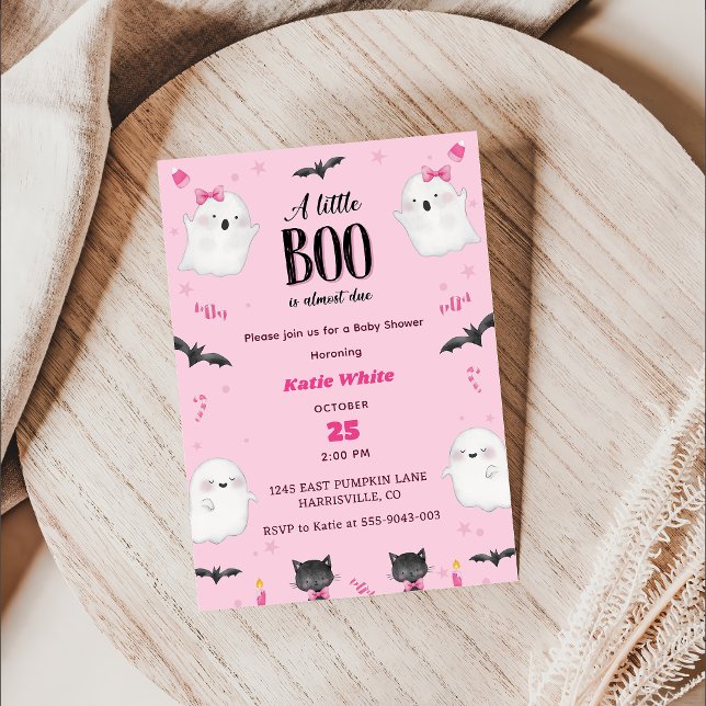 Invitation Boo Baby shower Notre Petit Boo A Presque Dû (Créateur téléchargé)