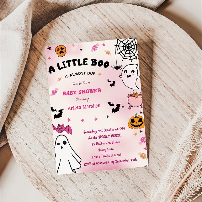 Invitation Boo Baby shower Notre Petit Boo A Presque Dû (Créateur téléchargé)