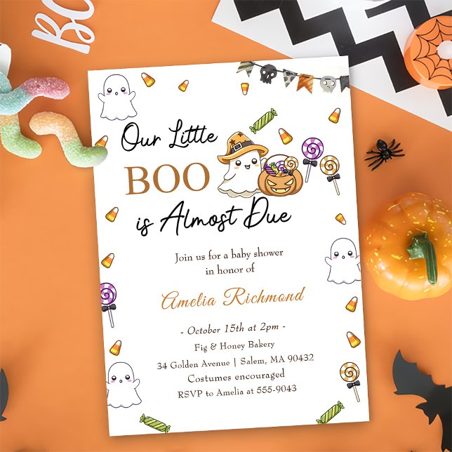 Invitation Boo Baby shower Notre Petit Boo A Presque Dû (Créateur téléchargé)