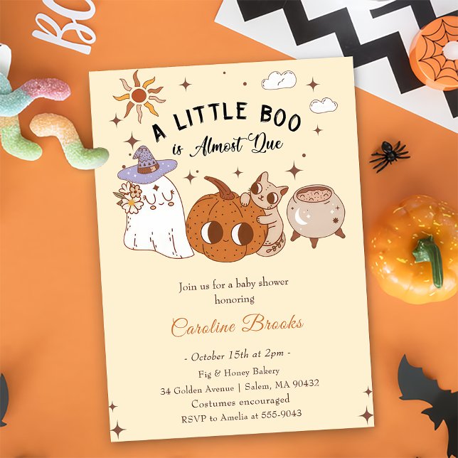 Invitation Boo Baby shower un peu Boo est presque dû (Créateur téléchargé)