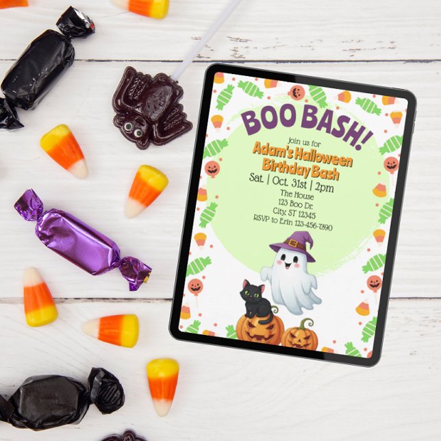 Invitation Boo Bash, Anniversaire Halloween (Créateur téléchargé)