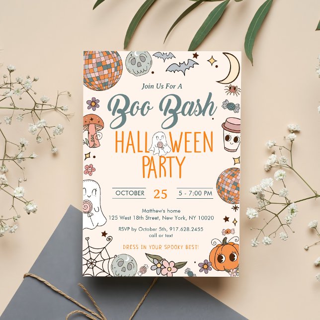 Invitation Boo Bash Super Cute Ghost Halloween Party (Créateur téléchargé)