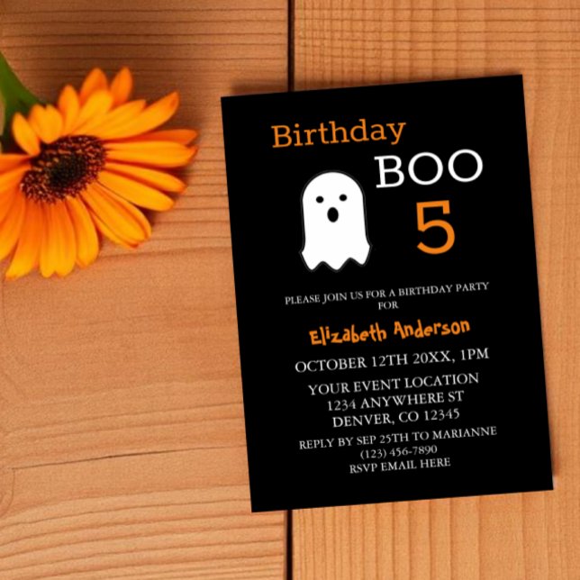 Invitation Boo d'anniversaire Halloween d'automne (Créateur téléchargé)