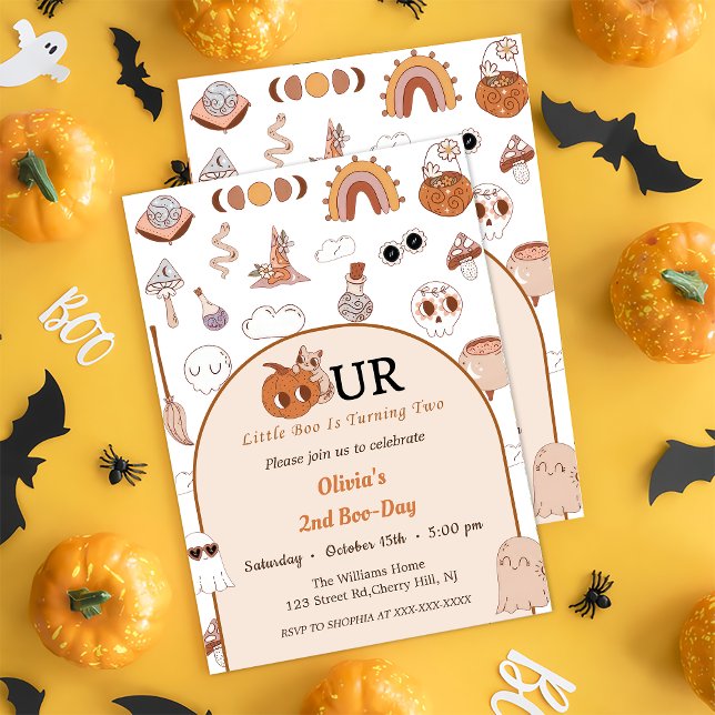 Invitation Boo Deuxième Anniversaire Notre Petit Boo Tourne D (Créateur téléchargé)