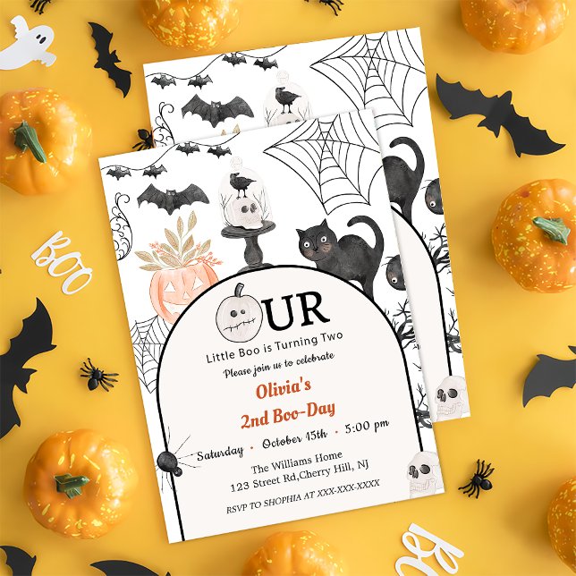 Invitation Boo Deuxième Anniversaire Notre Petit Boo Tourne D (Créateur téléchargé)