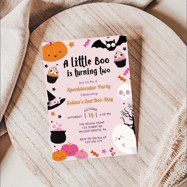 Invitation Boo Deuxième Anniversaire Notre Petit Boo Tourne D (Créateur téléchargé)