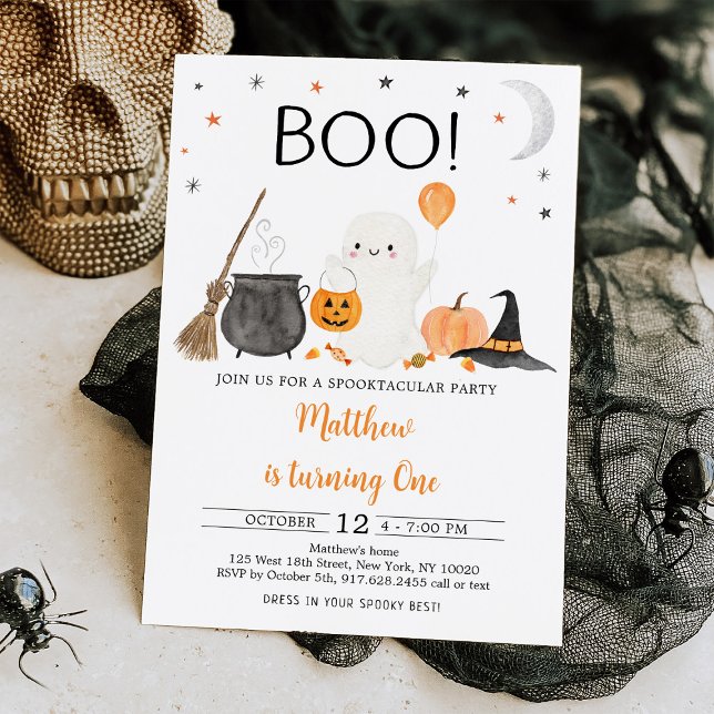 Invitation BOO Ghost Citrouille Halloween Anniversaire (Créateur téléchargé)