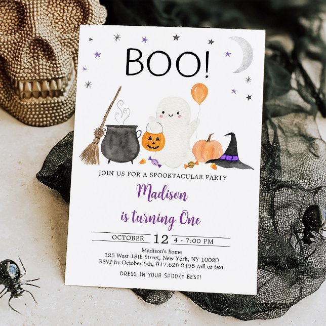 Invitation BOO Ghost Citrouille Halloween Anniversaire (Créateur téléchargé)