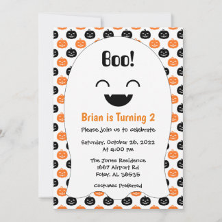 Invitation Boo Halloween 2e anniversaire fêter l'invitation