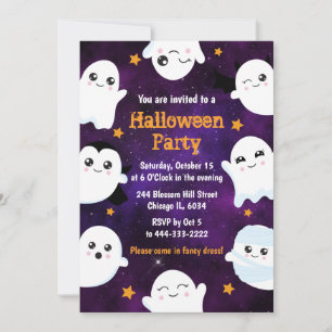 Invitation Boo Halloween Fantômes Fête d'Halloween
