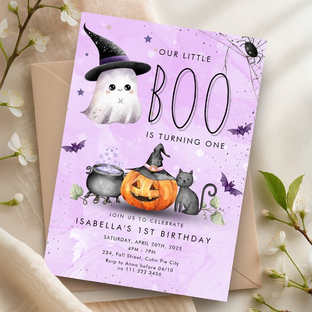 Invitation Boo Halloween Ghost 1er 2e 3e 4e 5e anniversaire (Boo Halloween Ghost 1st 2nd 3rd 4th 5th Birthday Invitation)