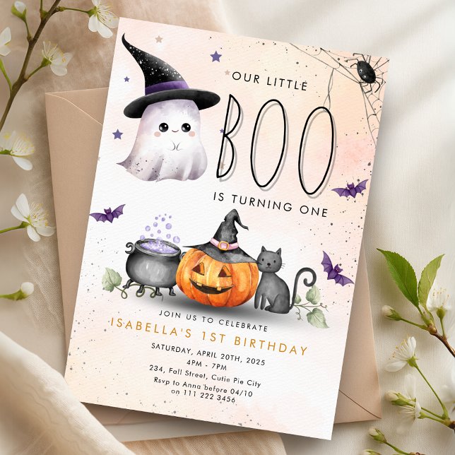 Invitation Boo Halloween Ghost 1er 2e 3e 4e 5e anniversaire (Boo Halloween Ghost 1st 2nd 3rd 4th 5th Birthday Invitation)