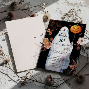 Invitation Boo I'm 30 Halloween Éffrayant Fantôme Fantôme Ann