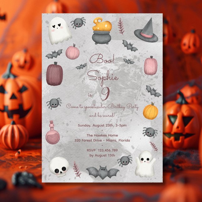Invitation Boo ! Parti anniversaire de enfant Spooktacular (Créateur téléchargé)