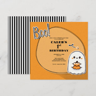 Invitation BOO! Petite fête d'anniversaire Halloween 1ère ann