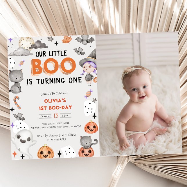 Invitation Boo Premier Anniversaire Notre Petit Boo En Tourne (Créateur téléchargé)