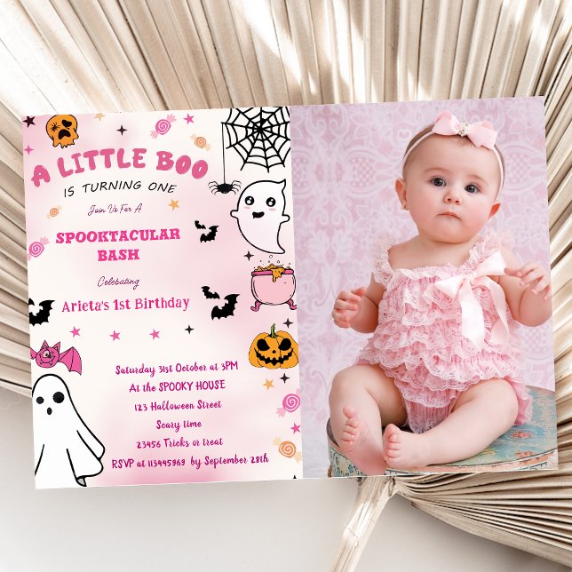 Invitation Boo Premier Anniversaire Notre Petit Boo En Tourne (Créateur téléchargé)