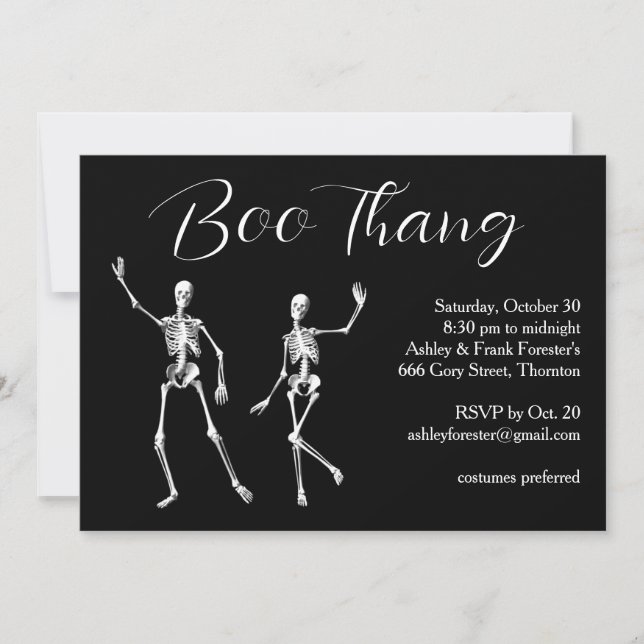 Invitation Boo Thang Dancing Skeletons Halloween (Devant)