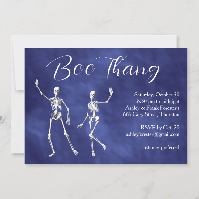 Invitation Boo Thang Danser Skeletons Purple Halloween Party (Devant)
