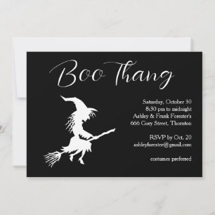 Invitation Boo Thang Flying Witch Parti d'Halloween