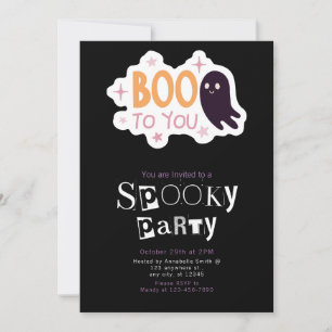 Invitation Boo to You Ghost Moderne Minimaliste Halloween