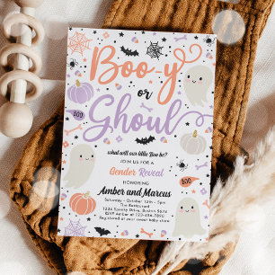 Invitation Boo-y ou Ghoul Halloween Ghost Genre Revevela Part