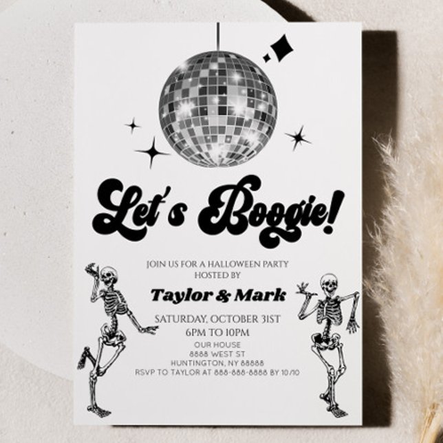Invitation Boogie ! Skeletons de boules Disco Fête d'Hallowee (Créateur téléchargé)