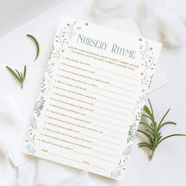 Invitation Book Baby Shower Nursery Rhyme Game Card (Créateur téléchargé)