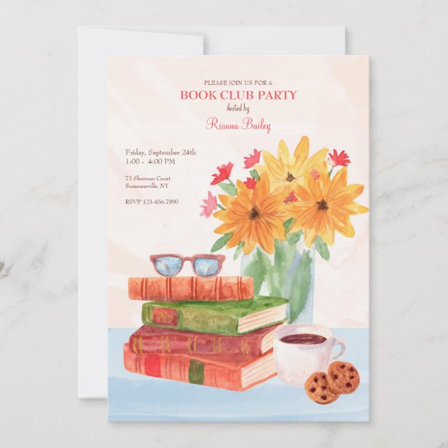 Invitation Book Club Party (Devant)