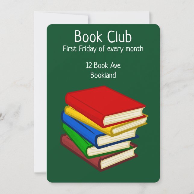 Invitation Bookclub groupe book session book party (Devant)
