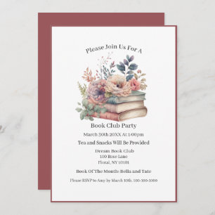 Invitation Bookworm professionnel, Book Club