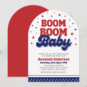 Invitation Boom Boom Baby 4 juillet Baby shower patriotique