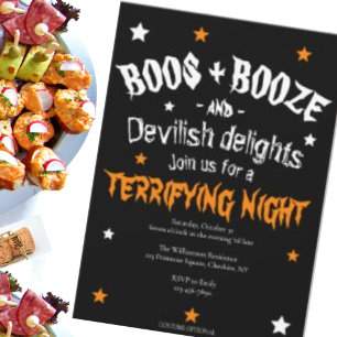 Invitation Boos Adultes et Booze Halloween Party