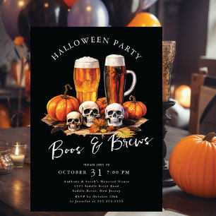 Invitation Boos and Brews Halloween Party