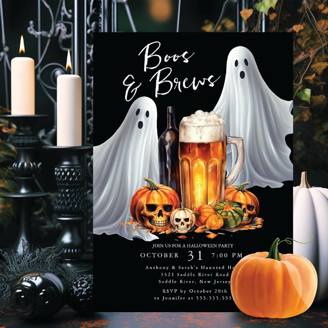 Invitation Boos and Brews Halloween Party (Créateur téléchargé)
