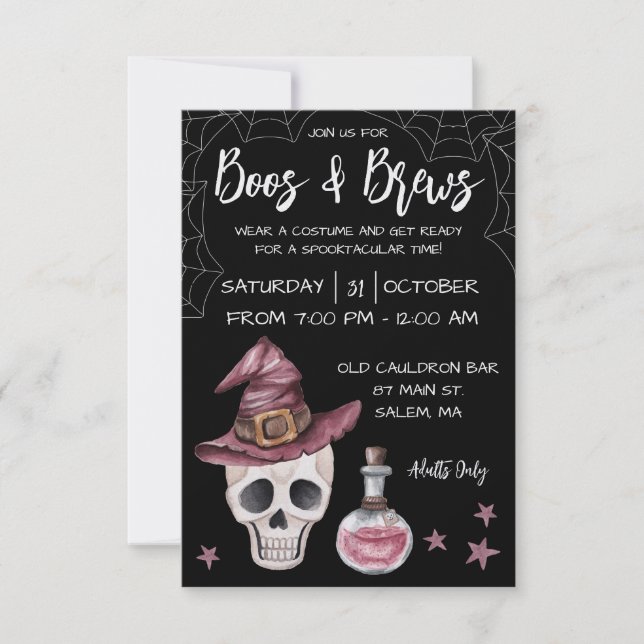 Invitation Boos & Brews Halloween Party (Devant)