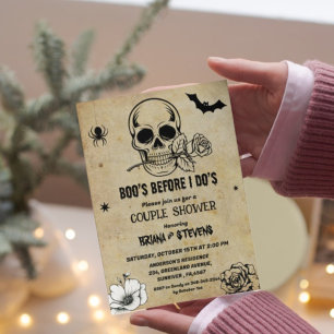 Invitation Boos D'Halloween vintage Avant Je Dos Couple Douch