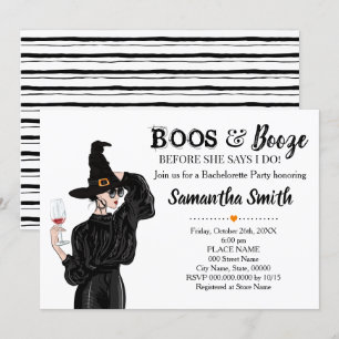 Invitation Boos et alcool avant de faire de l'halloween douch
