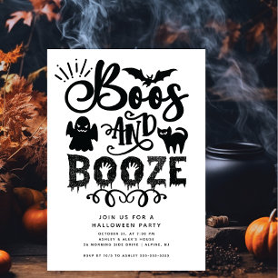 Invitation Boos et Booze Adult Halloween Party