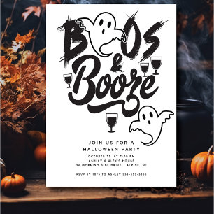 Invitation Boos et Booze Adult Halloween Party