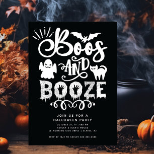 Invitation Boos et Booze Adult Halloween Party