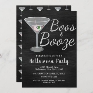 Invitation Boos et Booze Cocktail Halloween