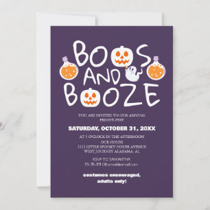 Invitation Boos et Booze Éffrayant Halloween Costume Party