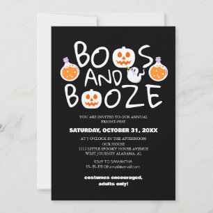 Invitation Boos et Booze Éffrayant Halloween Costume Party