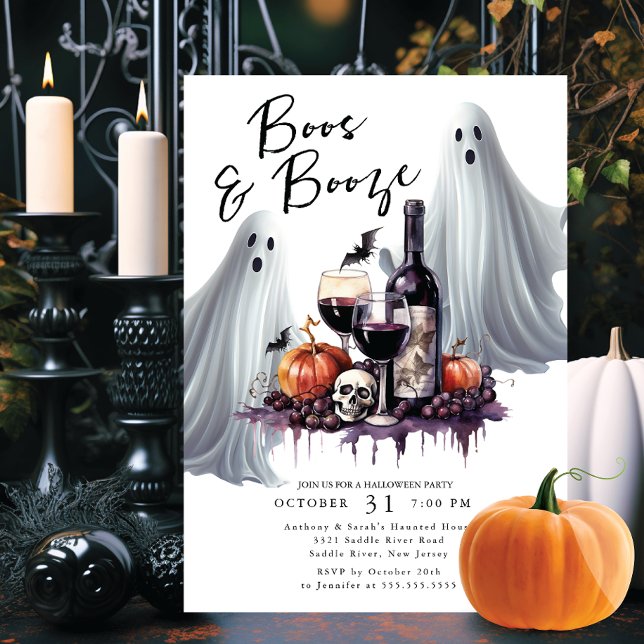 Invitation Boos et Booze Halloween Party (Créateur téléchargé)