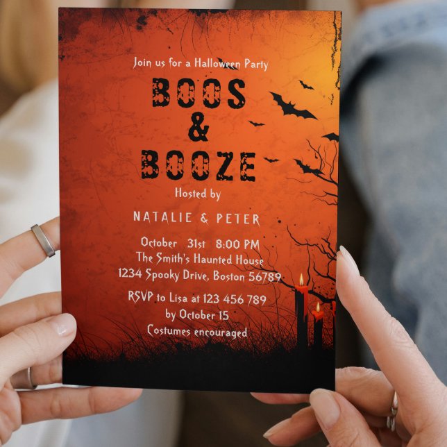 Invitation Boos Et Booze I Bougies (Créateur téléchargé)