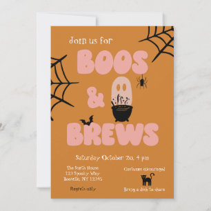 Invitation Boos et brasse de mignons Halloween orange